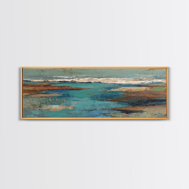 Tropical Lagoon with Turquoise Water Canvas Print, Tropical Art, Digital Art, Living Room Decor, Oil Painting, Tropic, TRO-3x1-95