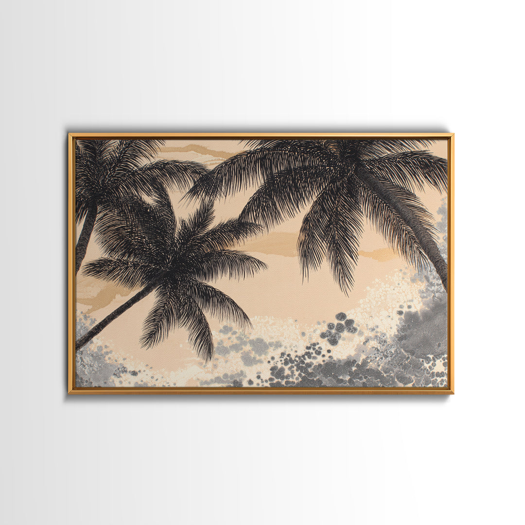 Palm Tree Silhouettes Canvas Print, Tropical Art, Room Decor, Living Room Decor, Fine Art, Tropic, Printable, TRO-3x2-56