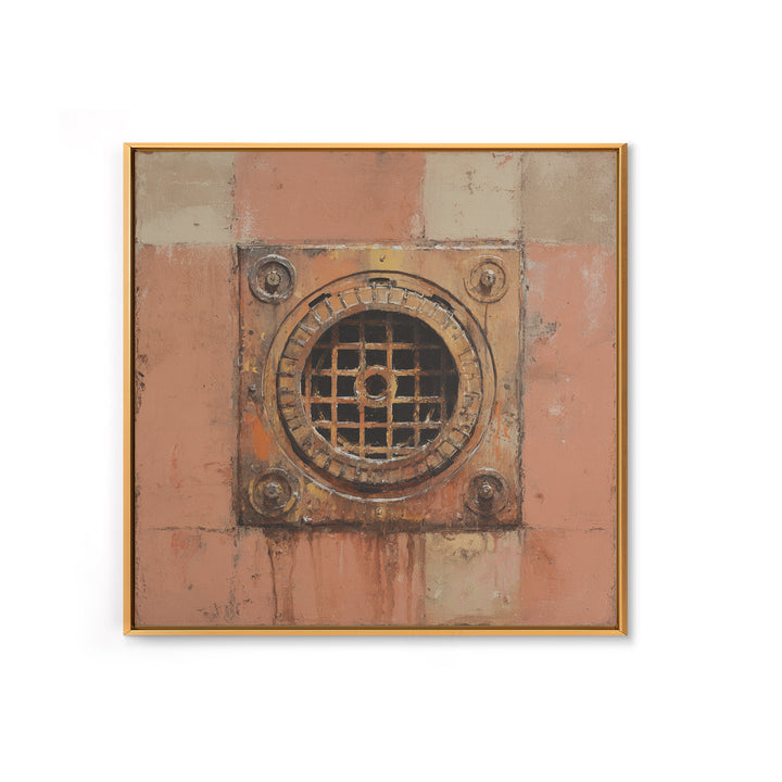 Open Manhole Steam Framed Canvas Print, Urban Art, Gallery Decor, Living Room Decor, Fine Art, Urban, Contemporary Art, URB-1x1-41