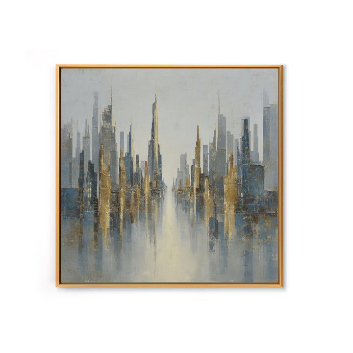 Moody City Skyline Reflected Canvas Print, Urban Art, Modern Decor, Living Room Decor, Abstract Art, Urban, Home Decor, URB-1x1-49