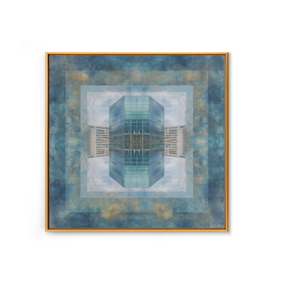 Modern Skyscraper Glass Reflections Canvas Print, Urban Art, Modern Decor, Living Room Decor, Fine Art, Urban, Home Decor, URB-1x1-86