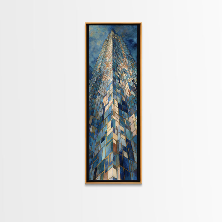 Modern Skyscraper Glass Reflections Canvas Print, Urban Art, Digital Download Art, Living Room Decor, Fine Art, Urban, URB-1x3-2