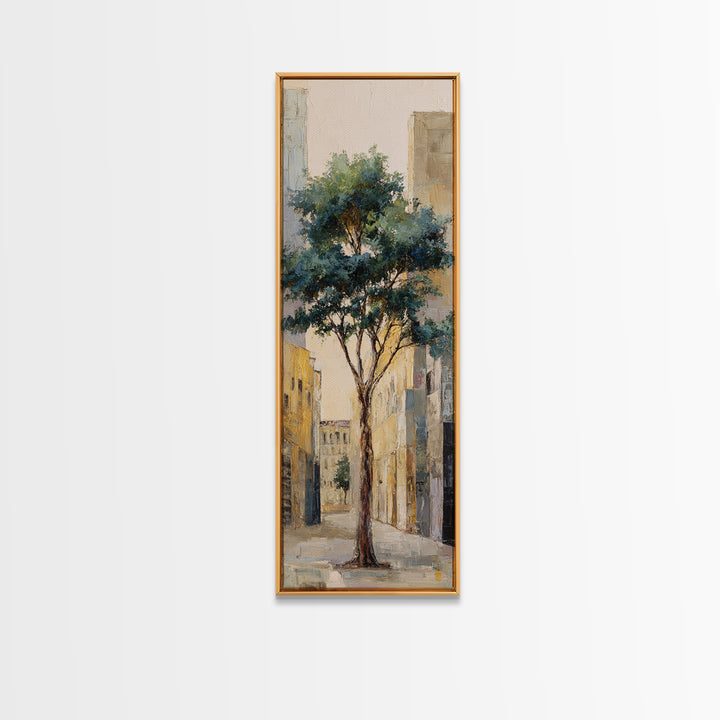 City Park Tree Framed by Buildings Canvas Print, Urban Art, Gay Art, Living Room Decor, Fine Art, Urban, Minimalist Decor, URB-1x3-78