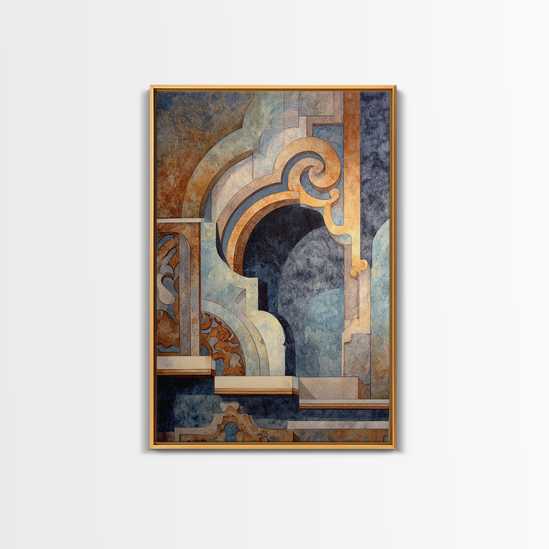 Old Theater Marquee Shapes Without Text Canvas Print, Urban Art, Living Room Decor, Abstract Art, Urban, Printable Art, URB-2x3-5