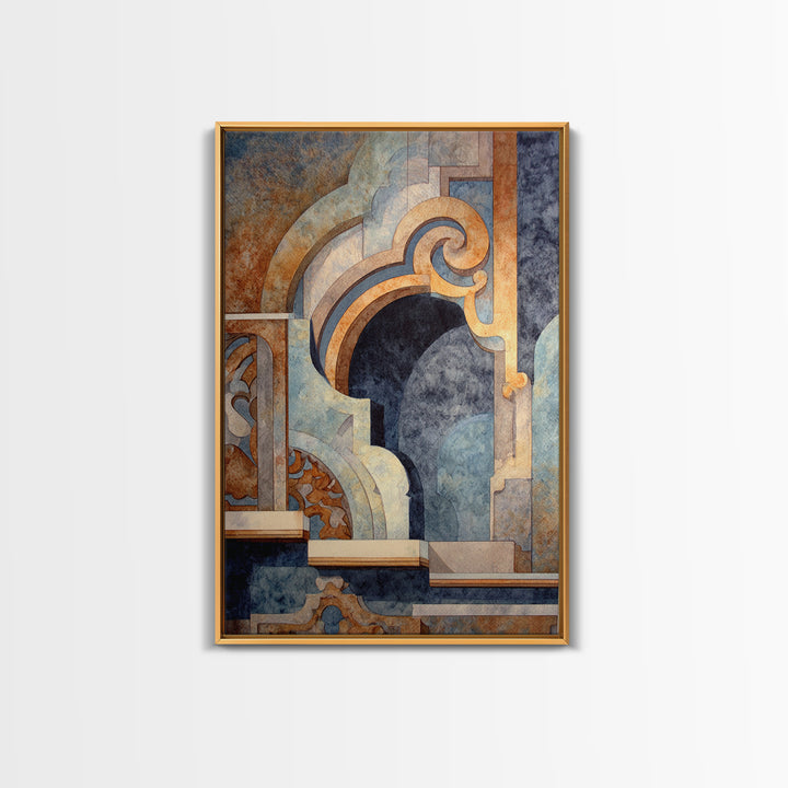 Old Theater Marquee Shapes Without Text Canvas Print, Urban Art, Living Room Decor, Abstract Art, Urban, Printable Art, URB-2x3-5
