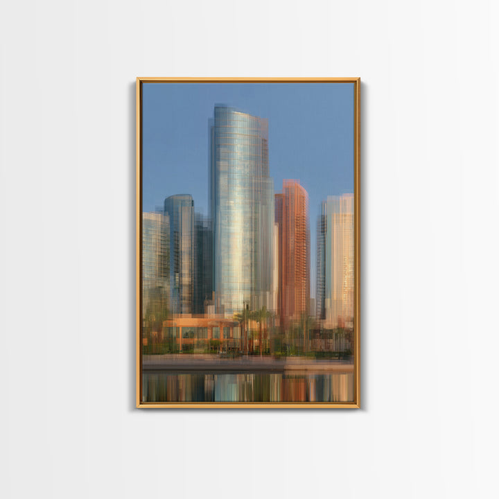 Modern Skyscraper Glass Reflections Canvas Print, Urban Art, Poster, Living Room Decor, Fine Art, Urban, Modern Wall Art, URB-2x3-70