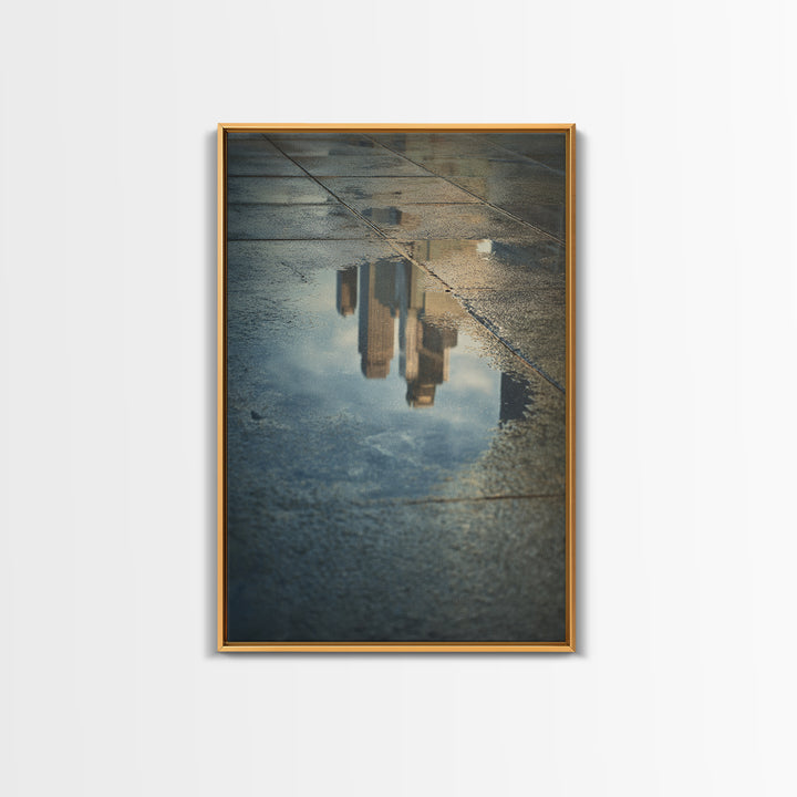 Moody City Skyline Reflected Canvas Print, Urban Art, Poster, Living Room Decor, Abstract Art, Urban, Modern Wall Art, URB-2x3-9