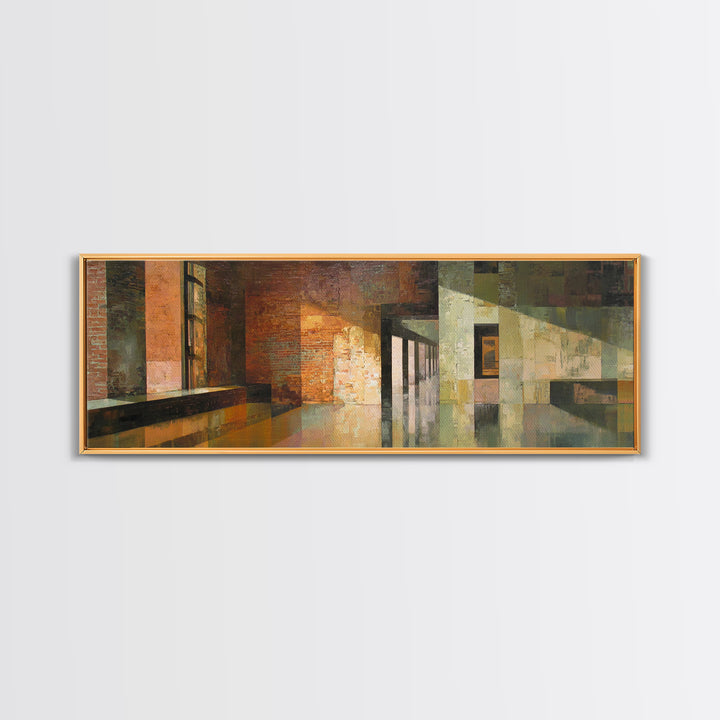Brick Wall and Window Shadows as Geometry Canvas Print, Urban Art, African American Art, Living Room Decor, Fine Art, Urban, URB-3x1-45