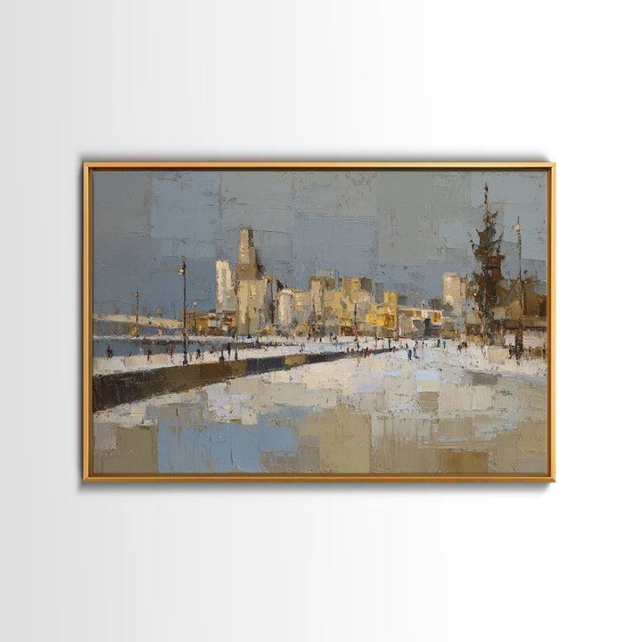 Old Theater Marquee Shapes Without Text Framed Canvas Print, Urban Art, Gay Art, Living Room Decor, Abstract Art, Urban, URB-3x2-97