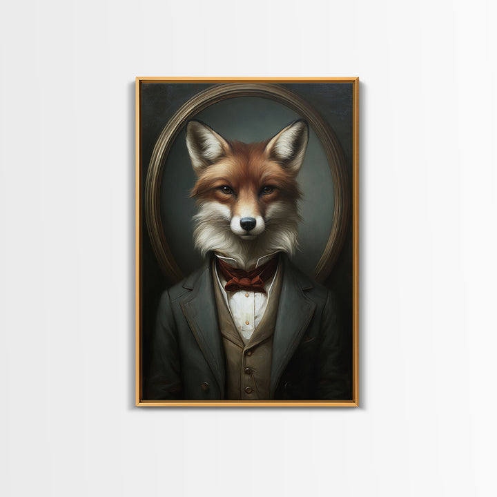Fox Barrister, Victorian Animal Portrait, Halloween Art, Gothic Whimsy Decor, Anthropomorphic Costume Art