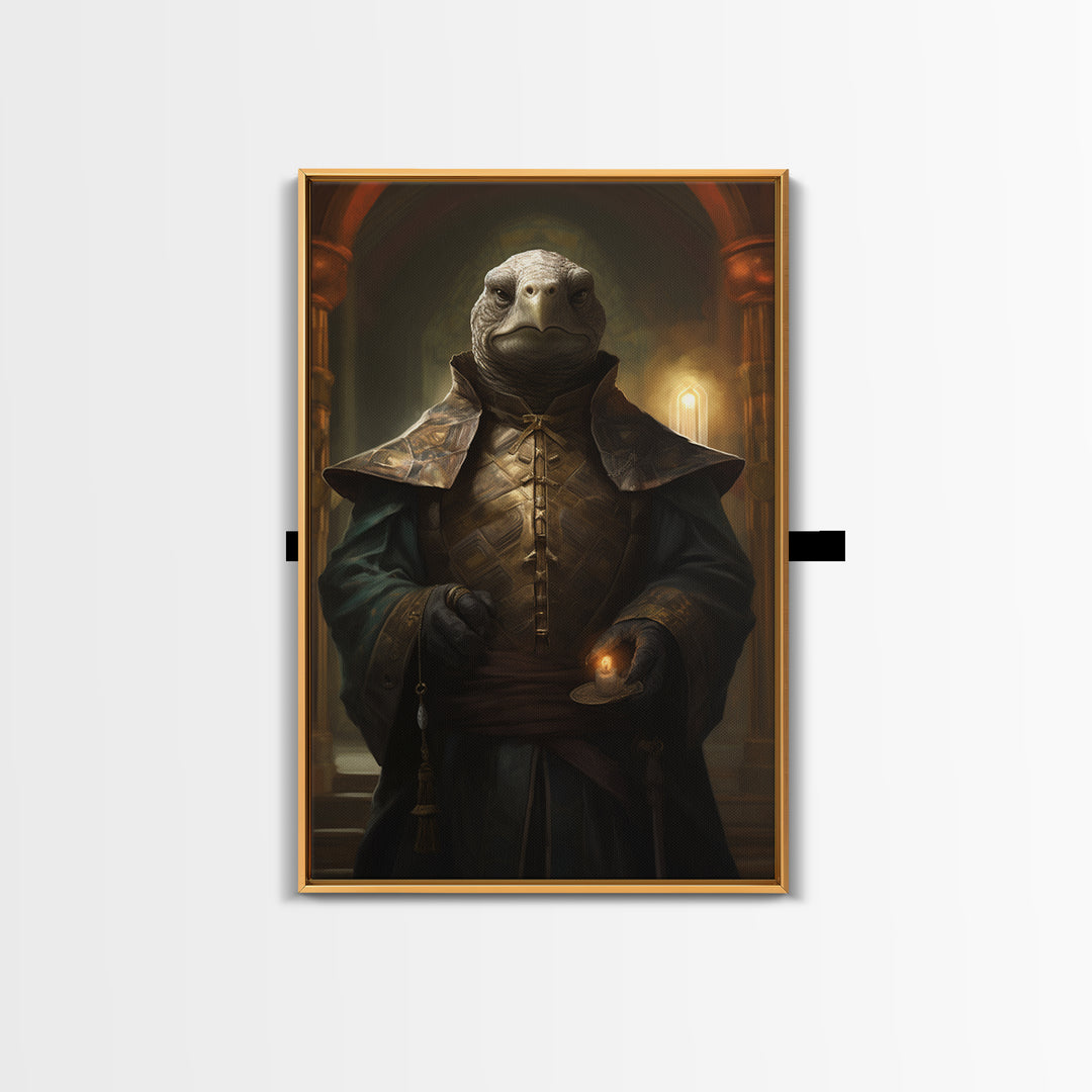 Tortoise Judge, Victorian Animal Portrait, Halloween Art, Gothic Whimsy Decor, Anthropomorphic Costume Art