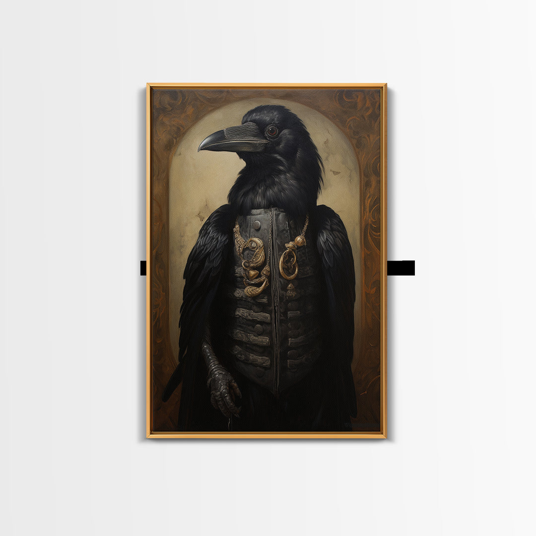 Magpie Collector, Victorian Animal Portrait, Halloween Art, Gothic Whimsy Decor, Anthropomorphic Costume Art