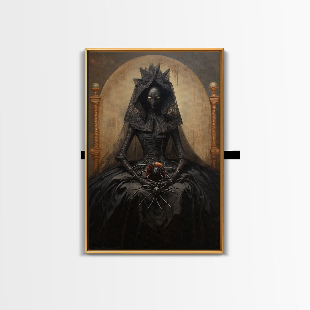 Spider Countess, Victorian Animal Portrait, Halloween Art, Gothic Whimsy Decor, Anthropomorphic Costume Art