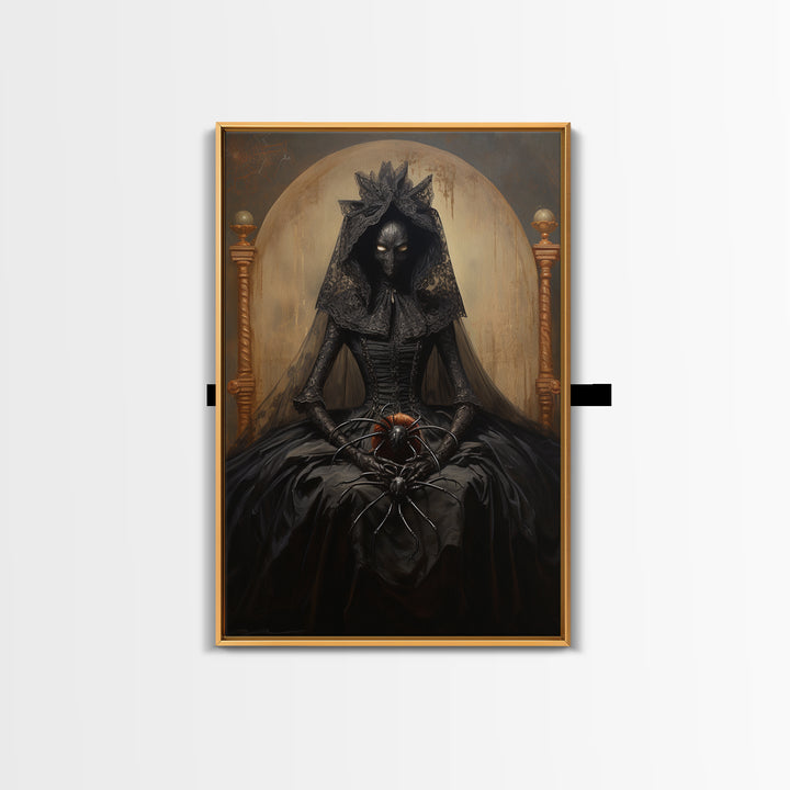 Spider Countess, Victorian Animal Portrait, Halloween Art, Gothic Whimsy Decor, Anthropomorphic Costume Art