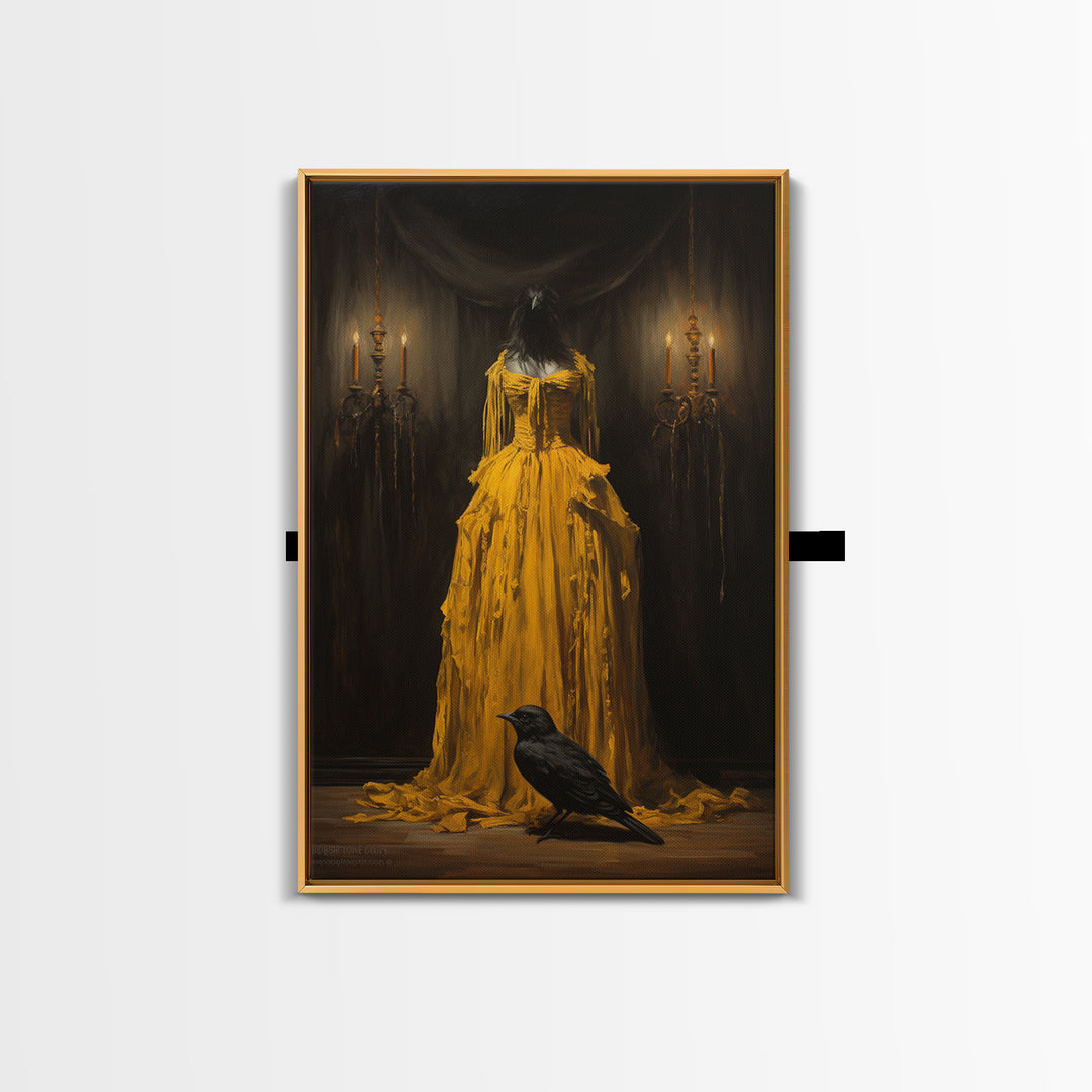 Canary Opera Singer, Victorian Animal Portrait, Halloween Art, Gothic Whimsy Decor, Anthropomorphic Costume Art