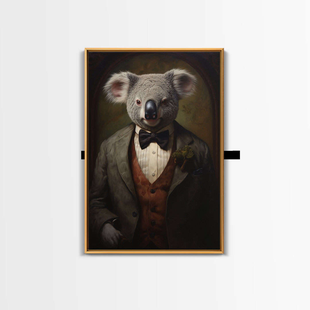 Koala Solicitor, Victorian Animal Portrait, Halloween Art, Gothic Whimsy Decor, Anthropomorphic Costume Art