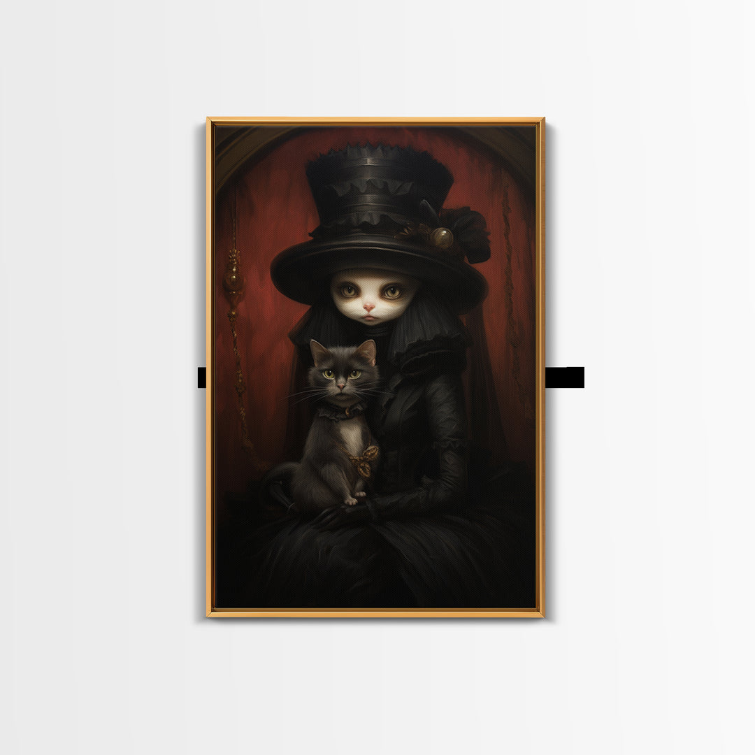 Mink Heiress, Victorian Animal Portrait, Halloween Art, Gothic Whimsy Decor, Anthropomorphic Costume Art