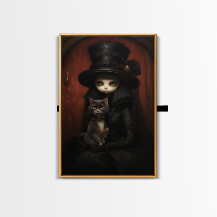 Mink Heiress, Victorian Animal Portrait, Halloween Art, Gothic Whimsy Decor, Anthropomorphic Costume Art