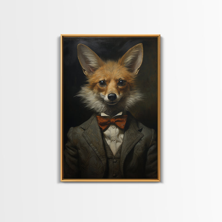 Jackal Dandy, Victorian Animal Portrait, Halloween Art, Gothic Whimsy Decor, Anthropomorphic Costume Art