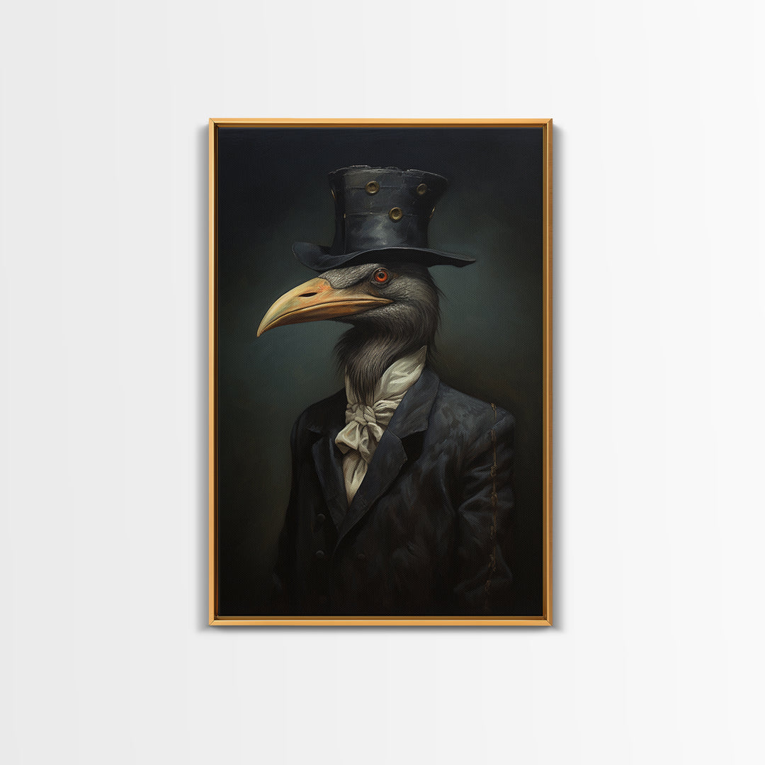 Gull Merchant, Victorian Animal Portrait, Halloween Art, Gothic Whimsy Decor, Anthropomorphic Costume Art