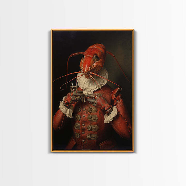 Lobster Earl, Victorian Animal Portrait, Halloween Art, Gothic Whimsy Decor, Anthropomorphic Costume Art