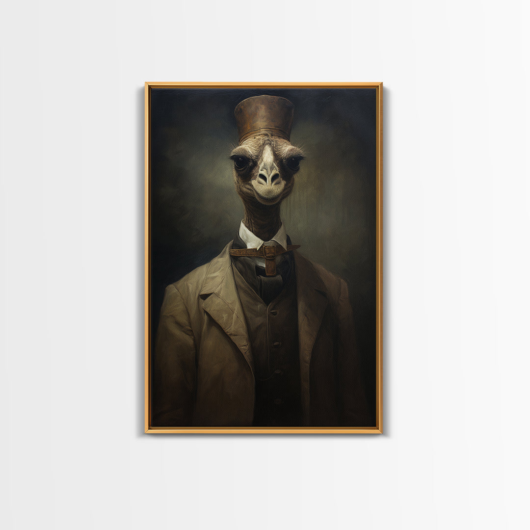 Camel Diplomat, Victorian Animal Portrait, Halloween Art, Gothic Whimsy Decor, Anthropomorphic Costume Art