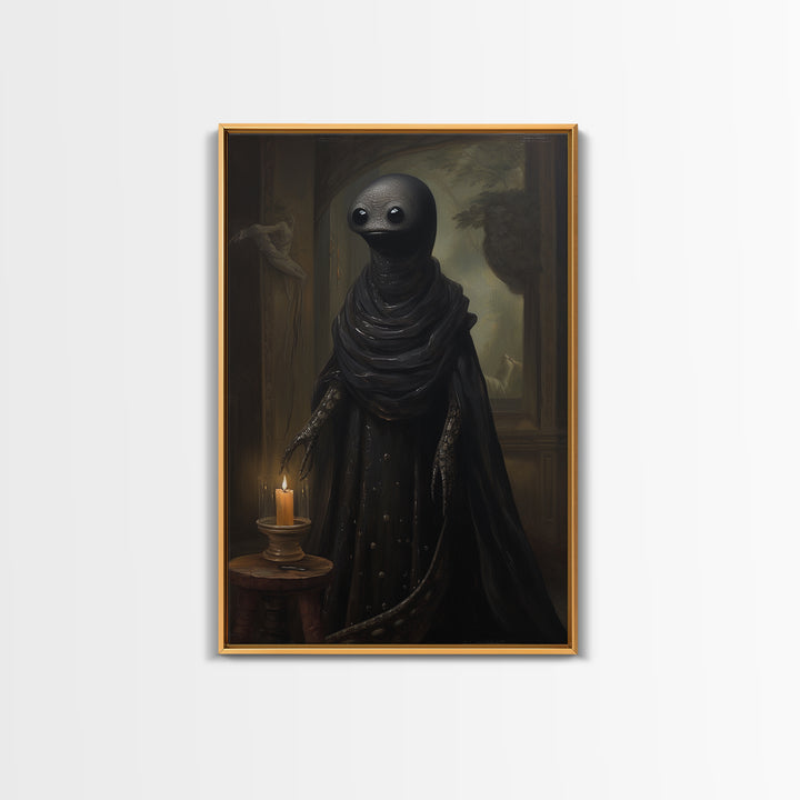 Eel Medium, Victorian Animal Portrait, Halloween Art, Gothic Whimsy Decor, Anthropomorphic Costume Art