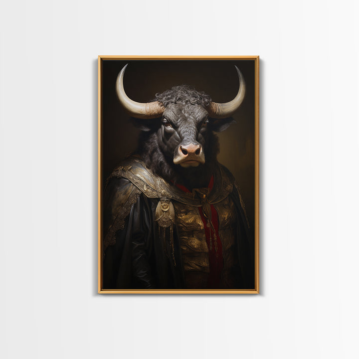 Buffalo Mayor, Victorian Animal Portrait, Halloween Art, Gothic Whimsy Decor, Anthropomorphic Costume Art