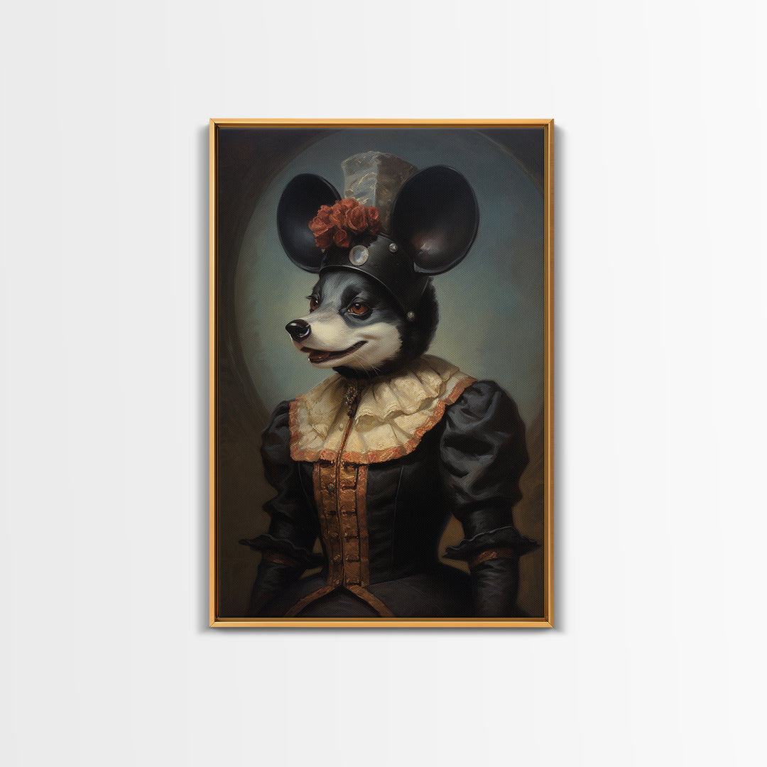 Orca Baroness, Victorian Animal Portrait, Halloween Art, Gothic Whimsy Decor, Anthropomorphic Costume Art
