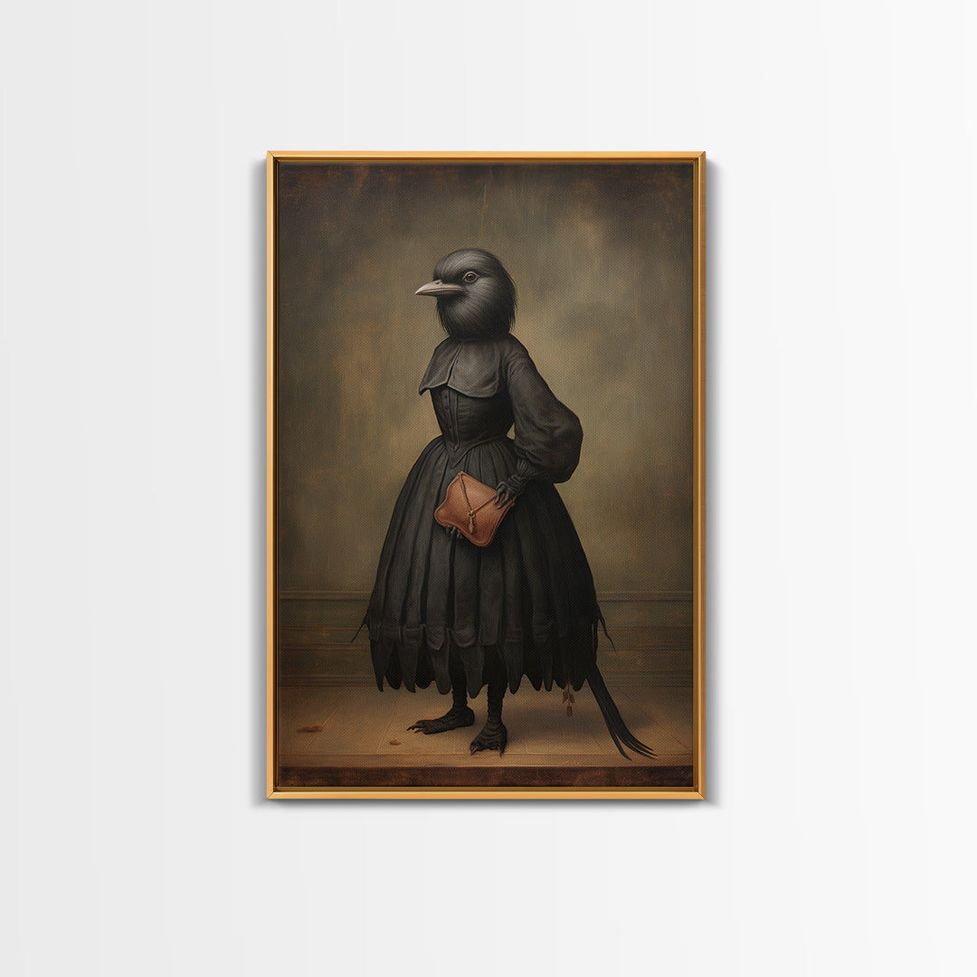 Wren Music Teacher, Victorian Animal Portrait, Halloween Art, Gothic Whimsy Decor, Anthropomorphic Costume Art