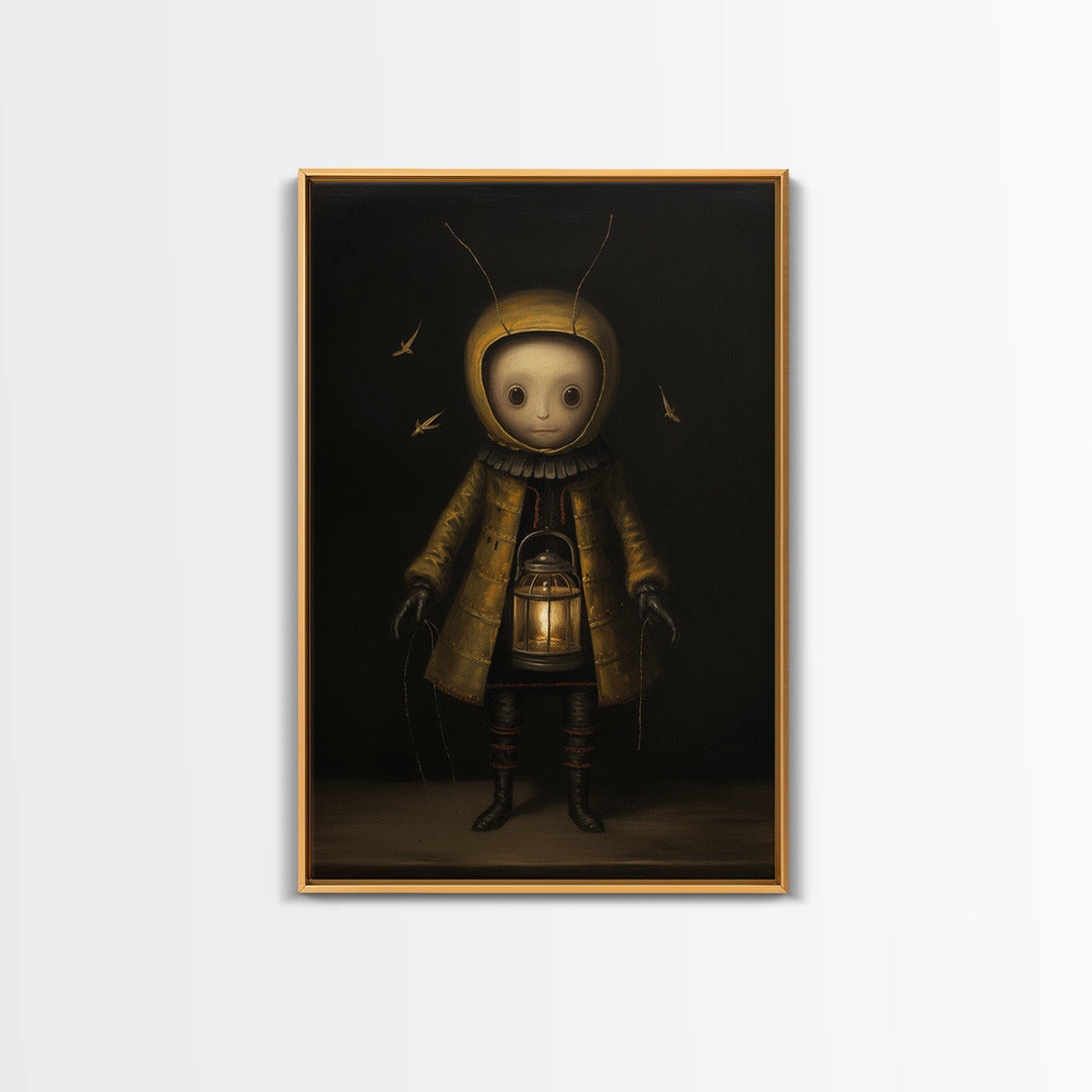 Firefly Pageboy, Victorian Animal Portrait, Halloween Art, Gothic Whimsy Decor, Anthropomorphic Costume Art