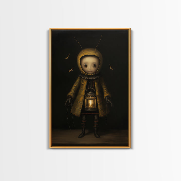 Firefly Pageboy, Victorian Animal Portrait, Halloween Art, Gothic Whimsy Decor, Anthropomorphic Costume Art