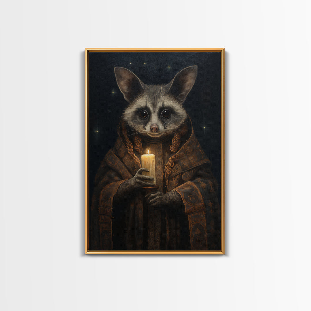 Civet Astrologer, Victorian Animal Portrait, Halloween Art, Gothic Whimsy Decor, Anthropomorphic Costume Art