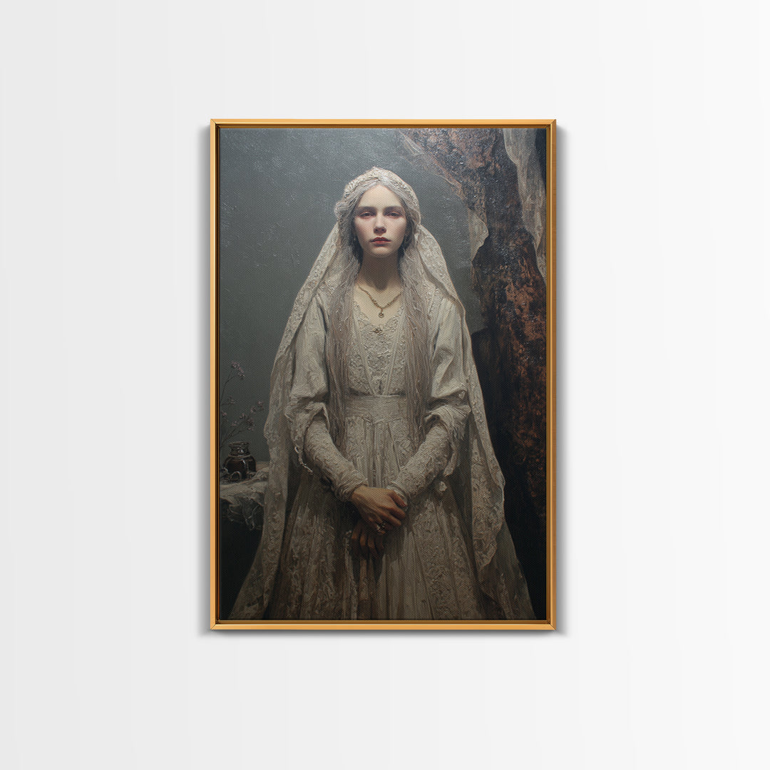 The Banshee Singer, Macabre Victorian Decor, Vertical Wall Art, Framed Canvas Print, Gothic Wall Decor, Halloween Portrait Art