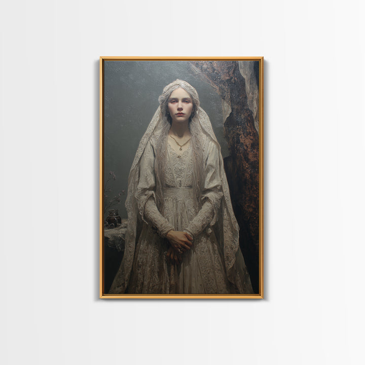 The Banshee Singer, Macabre Victorian Decor, Vertical Wall Art, Framed Canvas Print, Gothic Wall Decor, Halloween Portrait Art