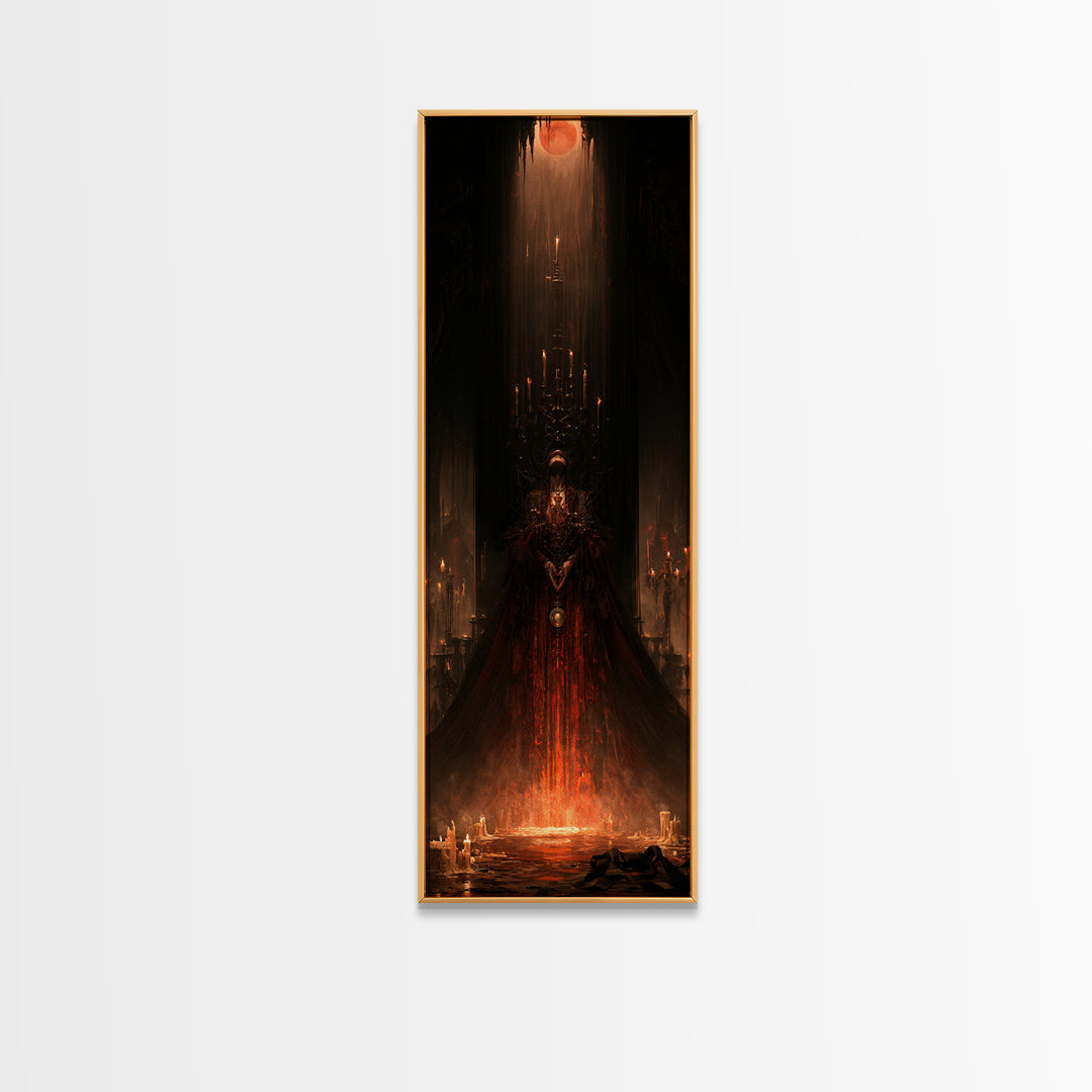 The Cave Oracle, Victorian Gothic Art, Tall Narrow Wall Art, Framed Canvas Print, Gothic Wall Decor, Halloween Portrait Art, Halloween Decor