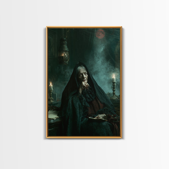 The Crossroads Spirit, Antique Gothic Portrait, Vertical Wall Art, Canvas Print, Gothic Wall Decor, Halloween Portrait Art, Halloween Decor