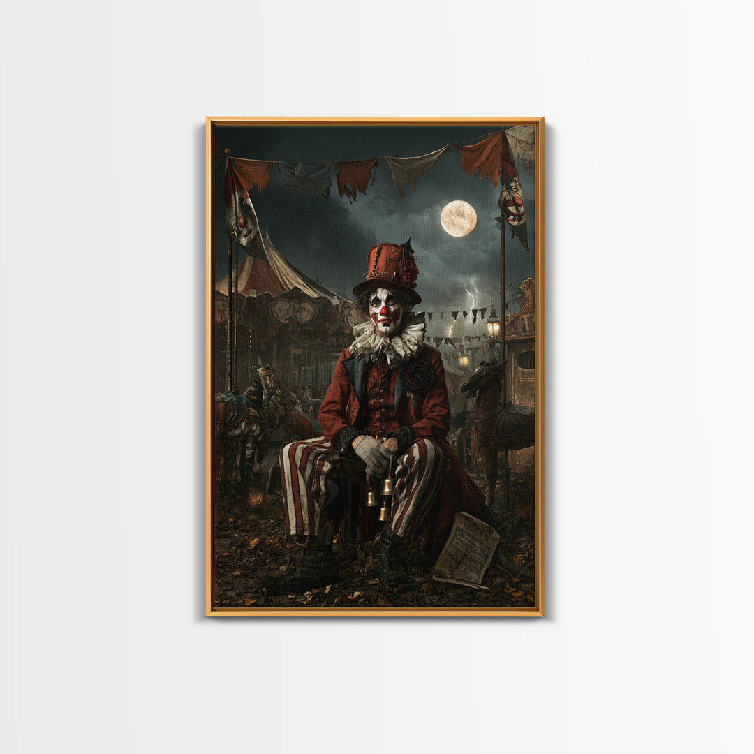 The Abandoned Carnival, Victorian Gothic Art, Vertical Wall Art, Framed Canvas Print, Gothic Wall Decor, Halloween Portrait Art