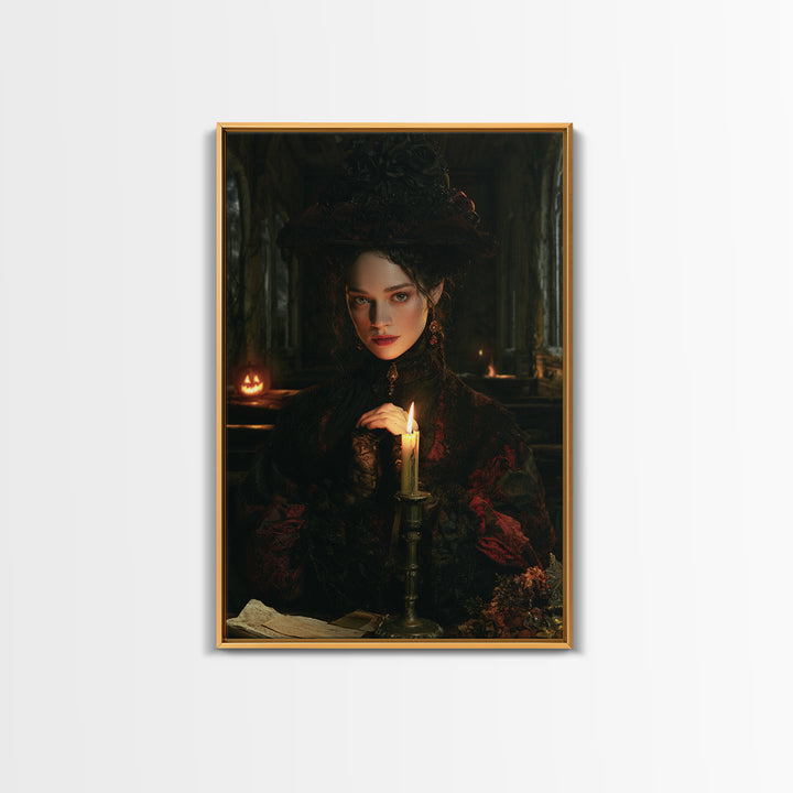 The Overgrown Chapel, Antique Gothic Portrait, Vertical Wall Art, Framed Canvas Print, Gothic Wall Decor, Halloween Portrait Art