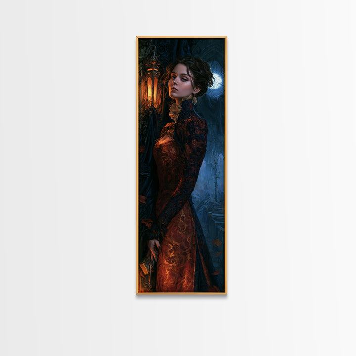 The Overgrown Chapel, Victorian Horror Portrait, Tall Narrow Wall Art, Canvas Print, Gothic Wall Decor, Halloween Portrait Art