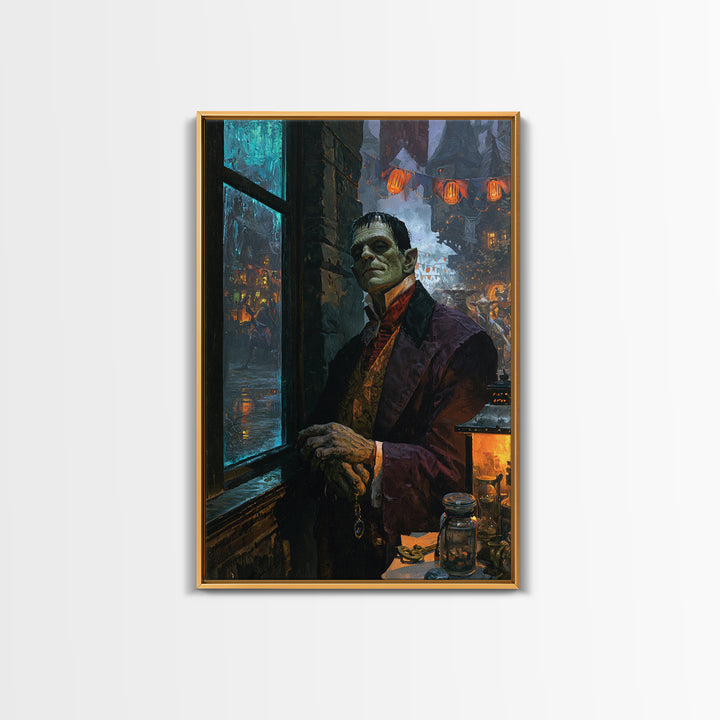 The Monster Parade, Macabre Victorian Decor, Vertical Wall Art, Canvas Print, Gothic Wall Decor, Halloween Portrait Art, Dark Fantasy Art