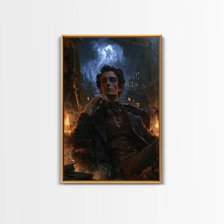 The Halloween Storm, Victorian Gothic Art, Vertical Wall Art, Canvas Print, Gothic Wall Decor, Halloween Portrait Art, Gothic Home Decor