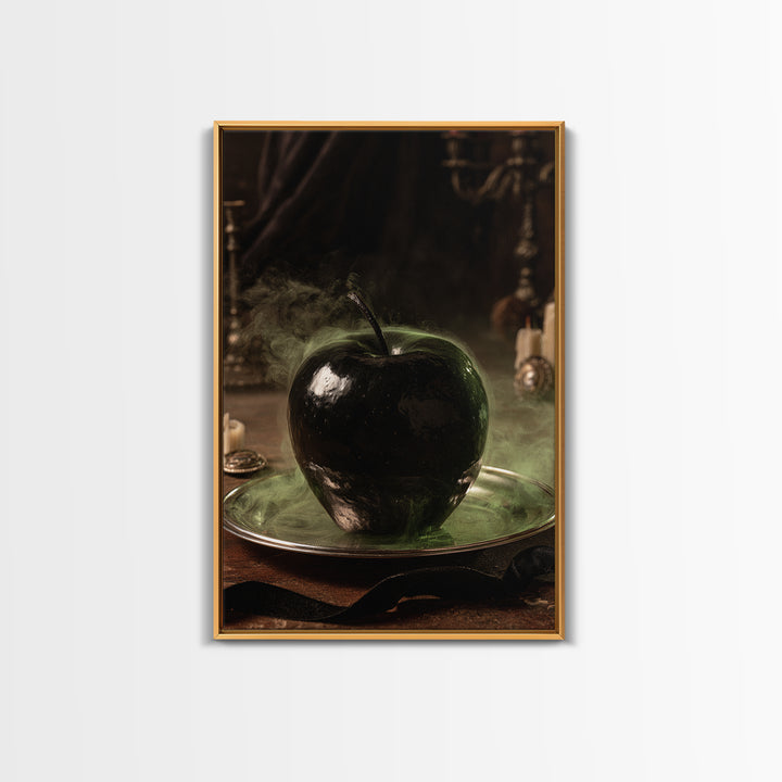 The Poisoned Apple, Antique Gothic Portrait, Vertical Wall Art, Canvas Print, Gothic Wall Decor, Halloween Portrait Art