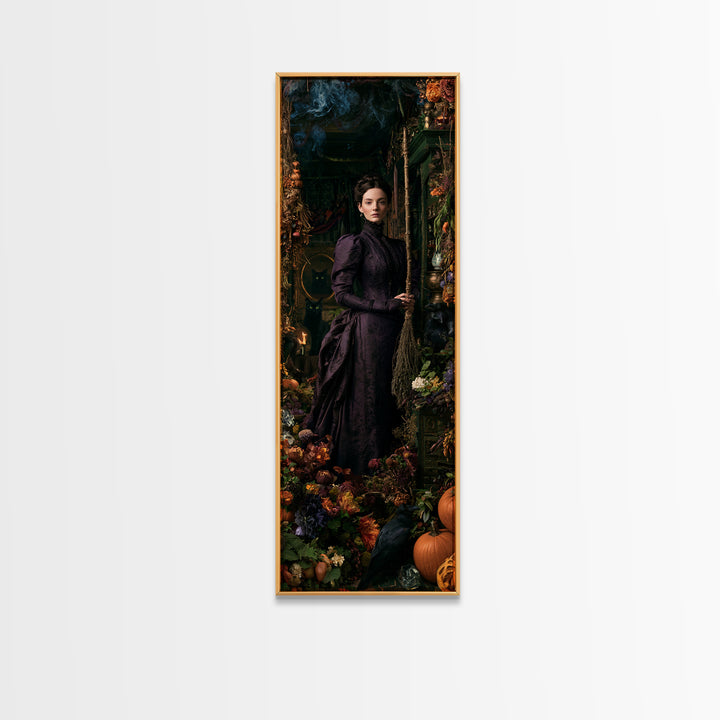 The Poison Garden, Macabre Victorian Decor, Tall Narrow Wall Art, Framed Canvas Print, Gothic Wall Decor, Halloween Portrait Art