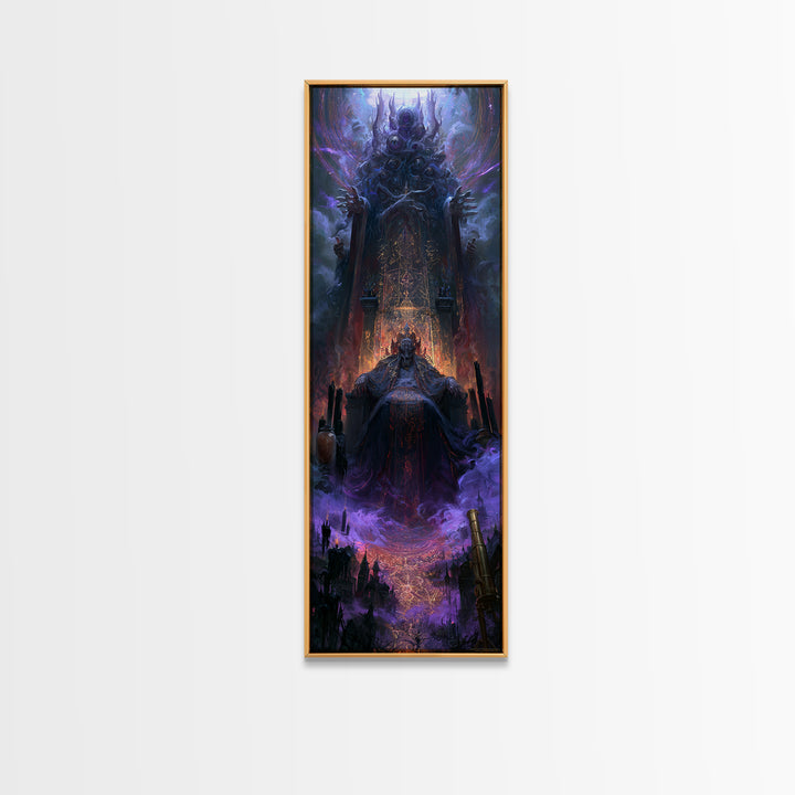 The Dreaming Priest Of The Outer Gate, Dark Academia Wall Art, Tall Narrow Wall Art, Framed Canvas Print, Gothic Wall Decor