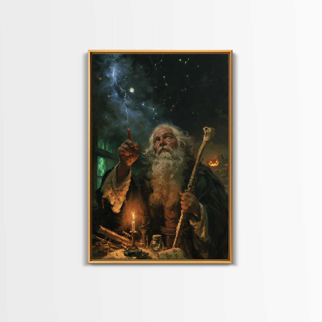 The Star-Seer Of Black Dunwich, Macabre Victorian Decor, Vertical Wall Art, Canvas Print, Gothic Wall Decor, Halloween Portrait Art