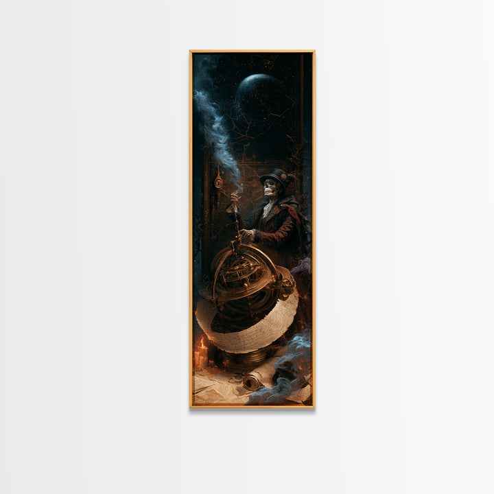 The Astronomer Of The Hollow Sky, Victorian Horror Portrait, Tall Narrow Wall Art, Canvas Print, Gothic Wall Decor, Halloween Portrait Art