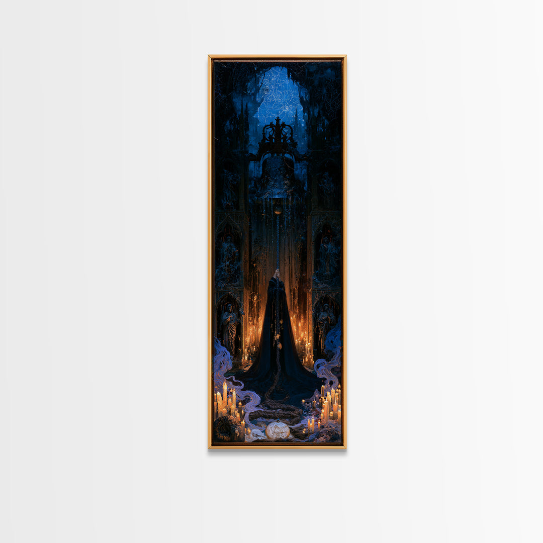 The Bellringer Of The Sunken Cathedral, Victorian Gothic Art, Tall Narrow Wall Art, Canvas Print, Gothic Wall Decor, Halloween Portrait Art