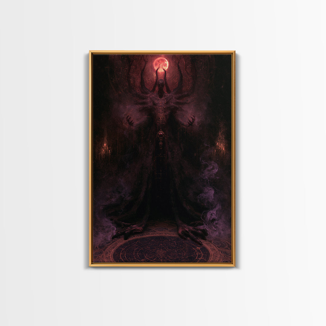 The Crawler Beneath The Floor Of Stars, Antique Gothic Portrait, Vertical Wall Art, Canvas Print, Gothic Wall Decor, Halloween Portrait Art