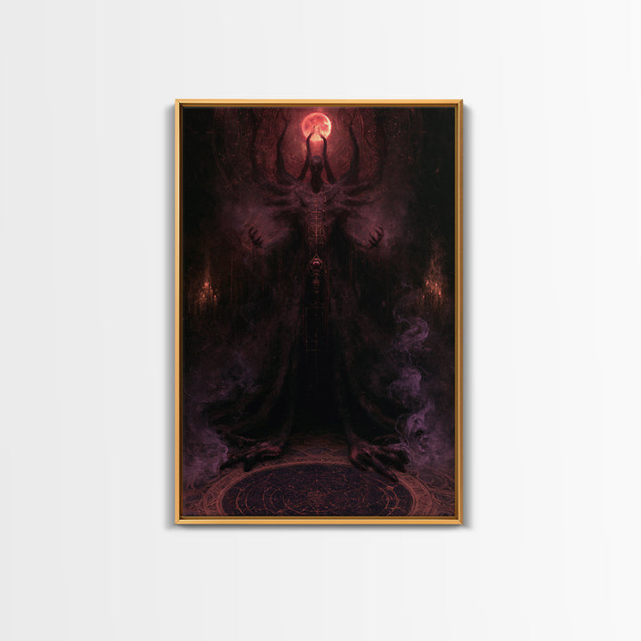 The Crawler Beneath The Floor Of Stars, Antique Gothic Portrait, Vertical Wall Art, Canvas Print, Gothic Wall Decor, Halloween Portrait Art